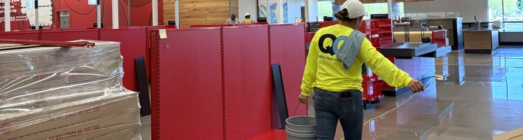 Specialized commercial cleaning on a large retail floor